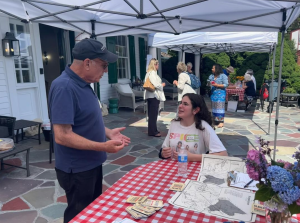 Zoe Stahl (’25) attending a REALM fundraiser at the historic Mott House to raise money for a memorial dedicated to the enslaved people of Mamaroneck.